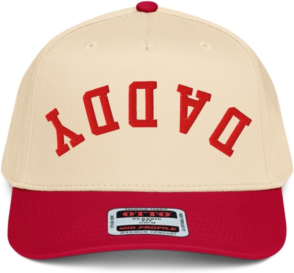 NX1 Upside Down Daddy 2 Tone Hat Embroidered Mid Crown Curved Bill Snapback Cap for Men and Women