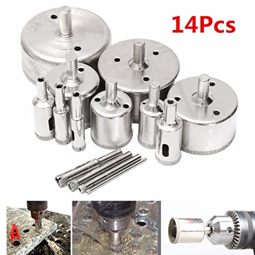 Brocas diamantadas 14 piezas 3-70 mm para vidrio y cerámica miniatura 2