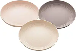 4 Pratos Ecológico 15cm Infantil Fibra de Bambú Resistente (Bege)