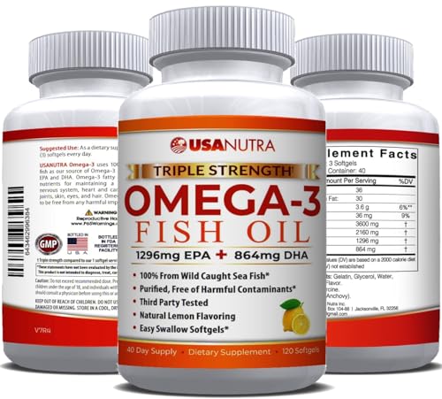 Omega 3 Fish Oil 3600mg with EPA & DHA, 120 Softgels