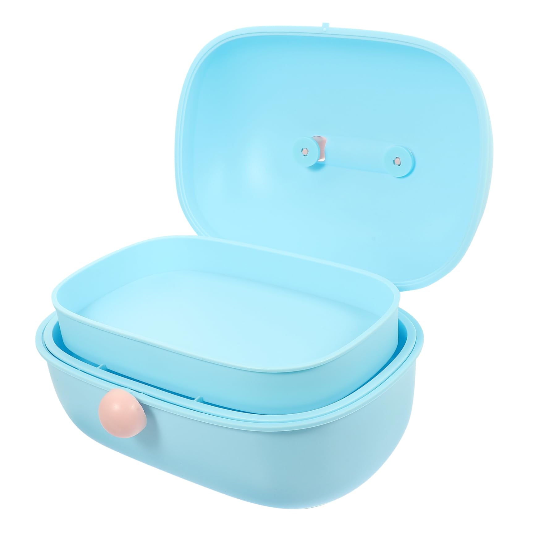 Uonlytech Scatola Organizer Multiuso a 3 Livelli Blu in Plastica | Capacità Ampia, per Bambine e Ragazze, Pratico per Bijoux e Accessori Manicure