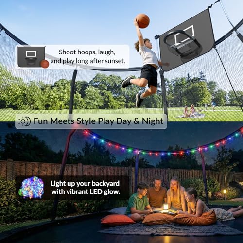 image for ACWARM HOME Trampoline Outdoor 14FT Trampoline with Basketball Hoop an