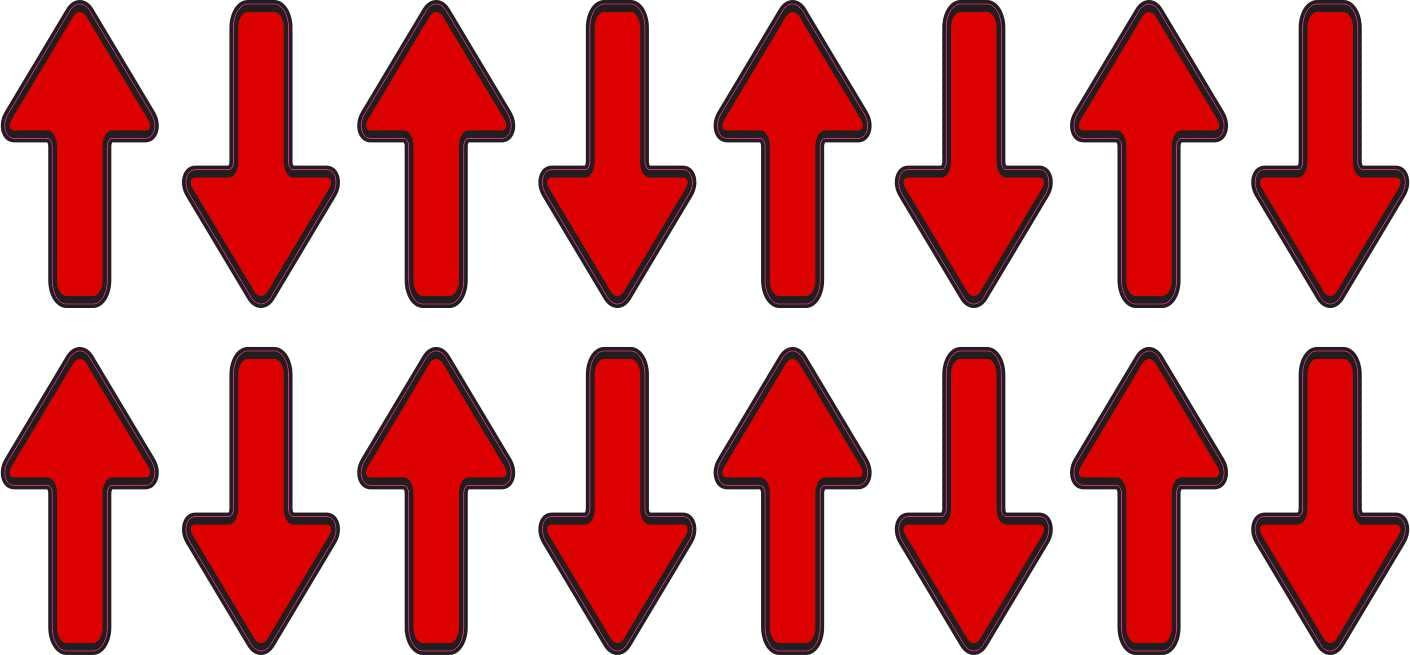 StickerTalk Red Arrow Vinyl Stickers, 1 Sheet of 16 Stickers, 0.5 inch by 1 inch Each