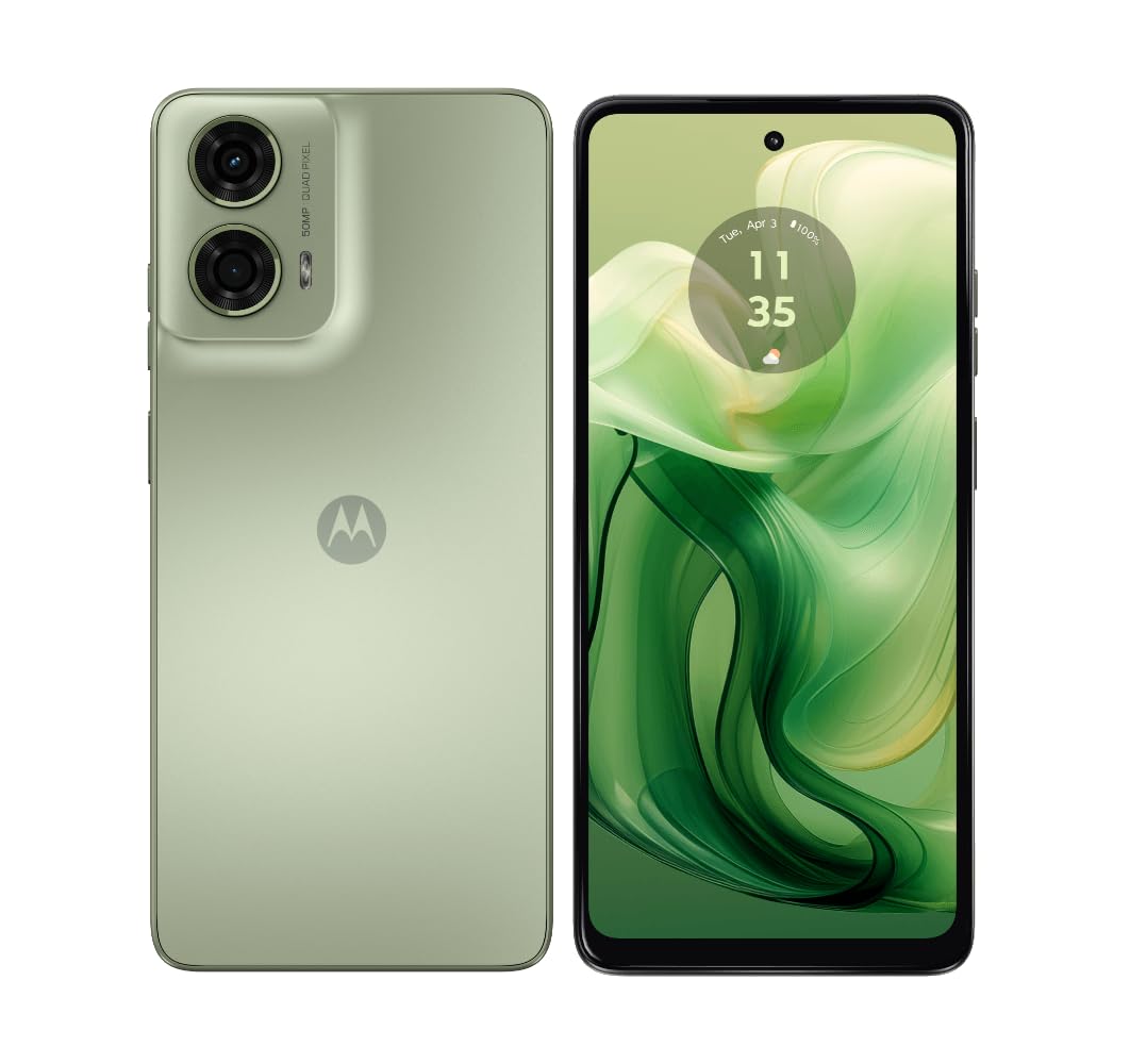 Motorolag24, (8GB+128GB) MTK Helio G85, 6.6" Extra Bright 90Hz Display, 5000mAh, Android 14, Ice Green