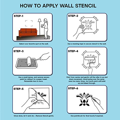 Image of ARandNJ Combo Stencil for Wall Painting (Size:- 16X24 Inch) Theme:- Lord Buddha DIY Reusable Painting Design Suitable for Bedroom,Living Room Entrance (Pack of 2)