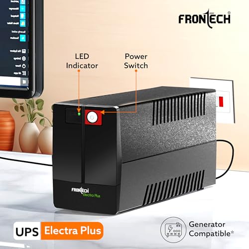 FRONTECH UPS Electra Plus 600VA/360W, Uninterrupted Power Supply System, Maintenance Free Battery, LED Indicator, Power Backup & Protection for... - Image 2