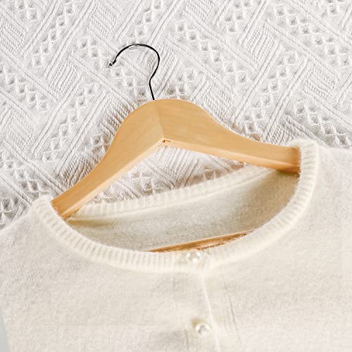 TOPIA HANGER Wooden Hangers 30 Pack, Natural Wood Clothes Hangers, Durable Coat Hanger with 360-Degree Rotatable Hook, Non-Slip Pants Bar and Shoulder Notches for Camisole Tops-CT34N30 - Image 5