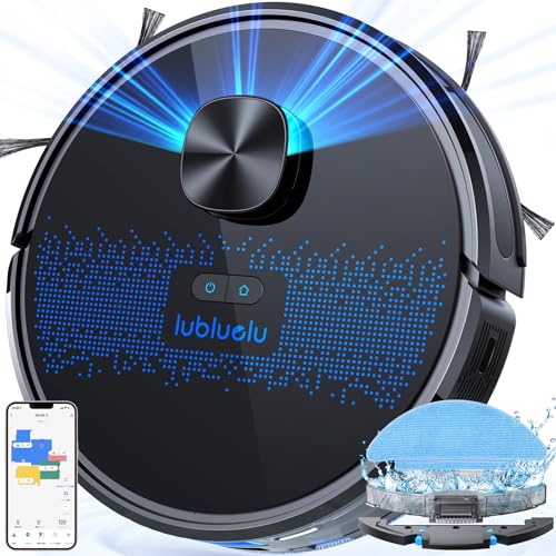 Lubluelu 4500Pa Robot Aspirapolvere Lavapavimenti con Mappatura a 5 Piani, Robot Vacuum Mop 3 in 1, LiDAR Laser 9.0, Aspirapolvere Robot Silenzioso per Pulizia Domestica, WiFi/APP/Alex Control (SL60D)