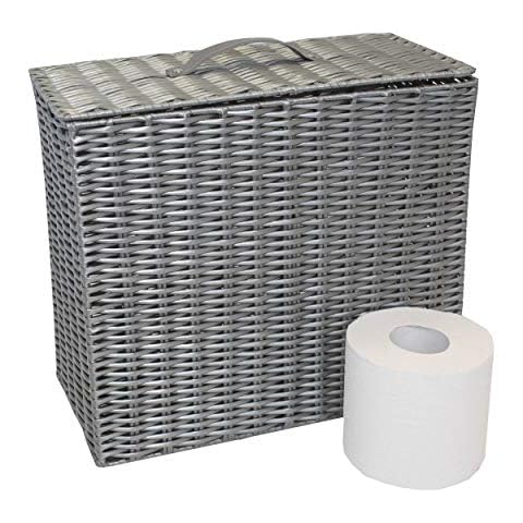 Resin Toilet Roll Holder Bathroom Multipurpose Storage Unit (Grey) HE64 Cover