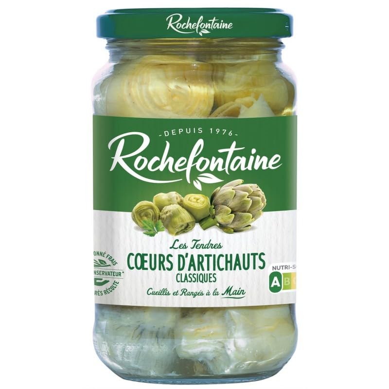 Rochefontaine Coeurs d'Artichauts Premium en Bocal 37cl - Saveur Délicate - 210g Délices d'Artichauts Cueillis à la Main - Épicerie - Le Lot De 3