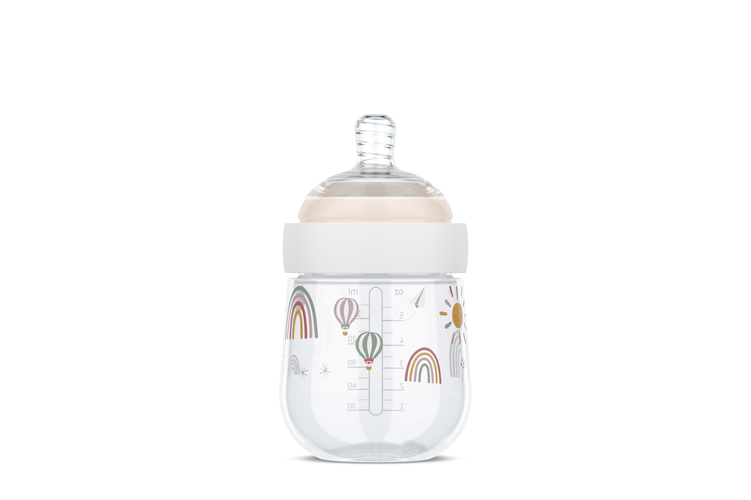 Mepal, Baby Bottle Mio, Transparent Cap for Storage, Anti-colic Baby Bottles, Spiral Design prevents Blocked Teat