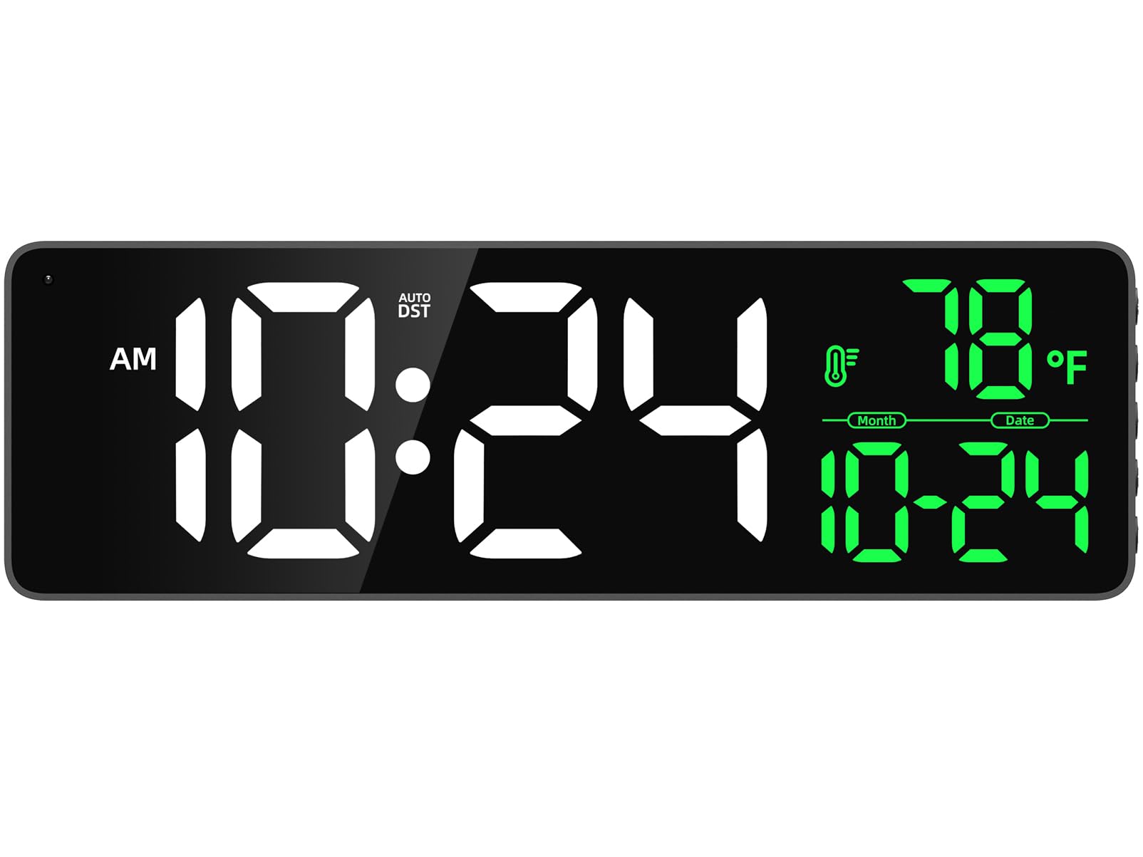 Large LED Digital Wall Clock with Date, Temperature, Auto-Brightness, Auto-DST | Big Digital Clock for Bedroom, Desk, Classroom, Living Room, Kitchen,