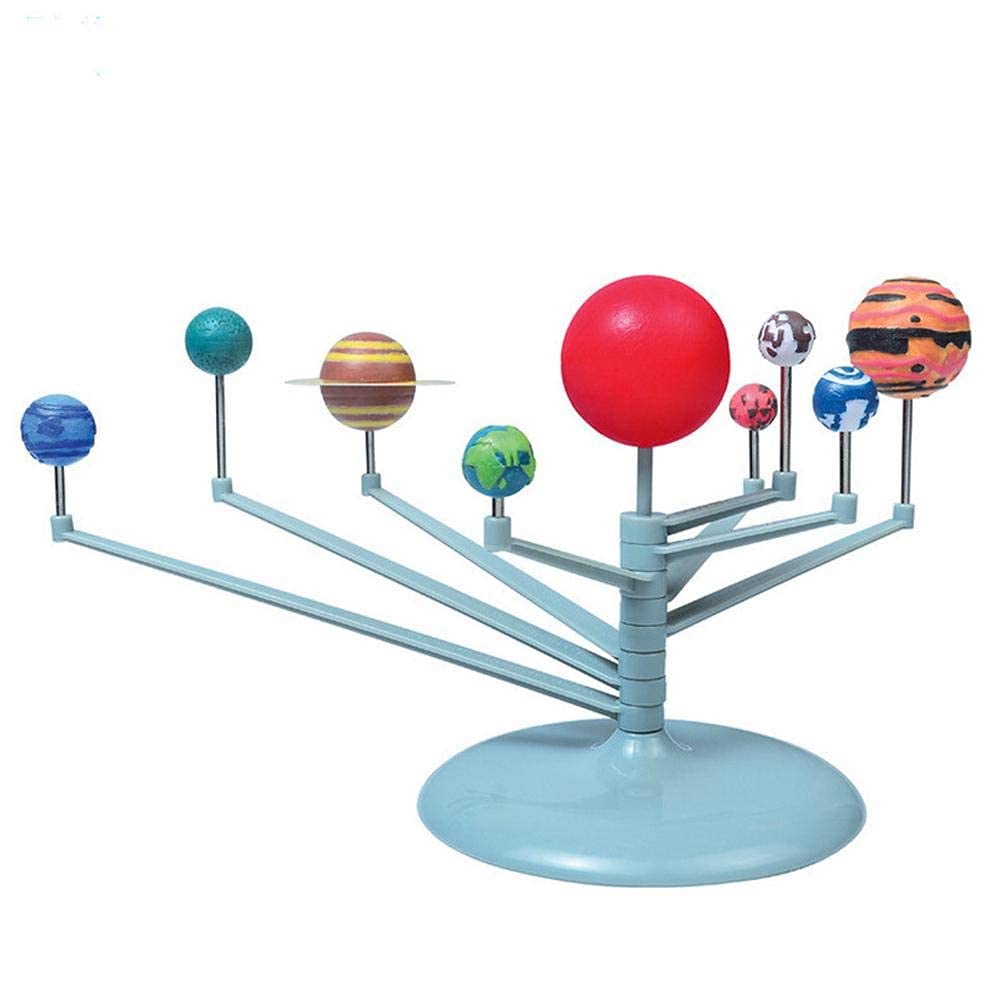 DIY Solar System Toy, Plastic DIY Planetary Models Intelligence Puzzle Assemble Planets Sets, Science Toy Nine Planets Celestial Body Movement Instrument for Kids Children, Family and School