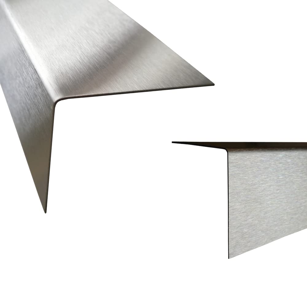 Edelstahl Winkel 2000mm 90 Grad Winkelprofil 30x10 mm Schenkelinnenmaß aus Edelstahl k240 geschliffen 1,5 mm stark VA Winkelprofil Eckschutz Profil