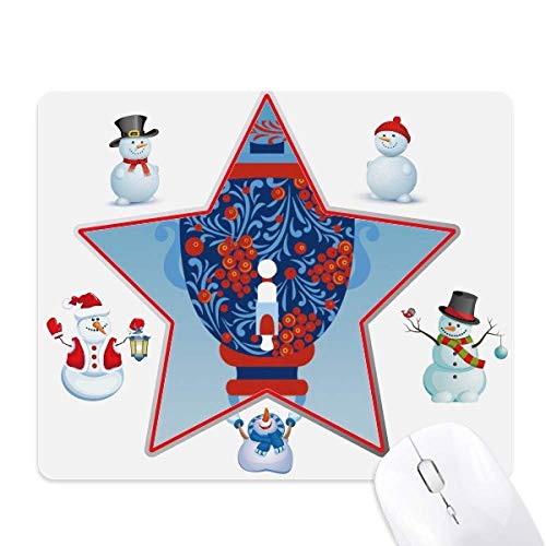 Tapis de souris de Noël antidérapant avec motif vase