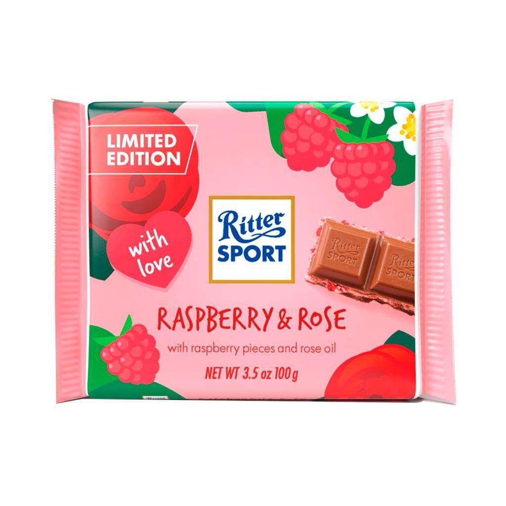 Ritter Sport Valentine Edition Raspberry & Rose Chocolate 100g