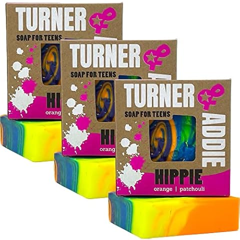 Turner and Addie Natural Soap for Girls - Bundle 3 Pack (Hippie) - Bath Soap for Kids Gift - Christmas Gift and Stocking Stuffer Cover