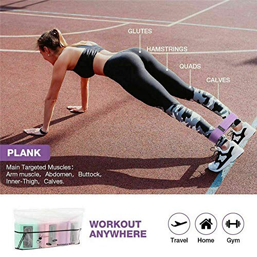Image of 3 Resistance Loop Bands for Legs and Butt Set, Gym and Yoga Resistance Exercise Bands Workout Training Bands for Home Fitness, Crossfit, Elastic Strength Squat Band Beginner