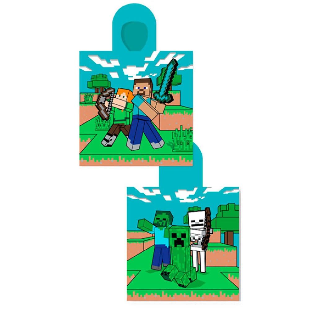 Poncho Toalla Minecraft Algodon