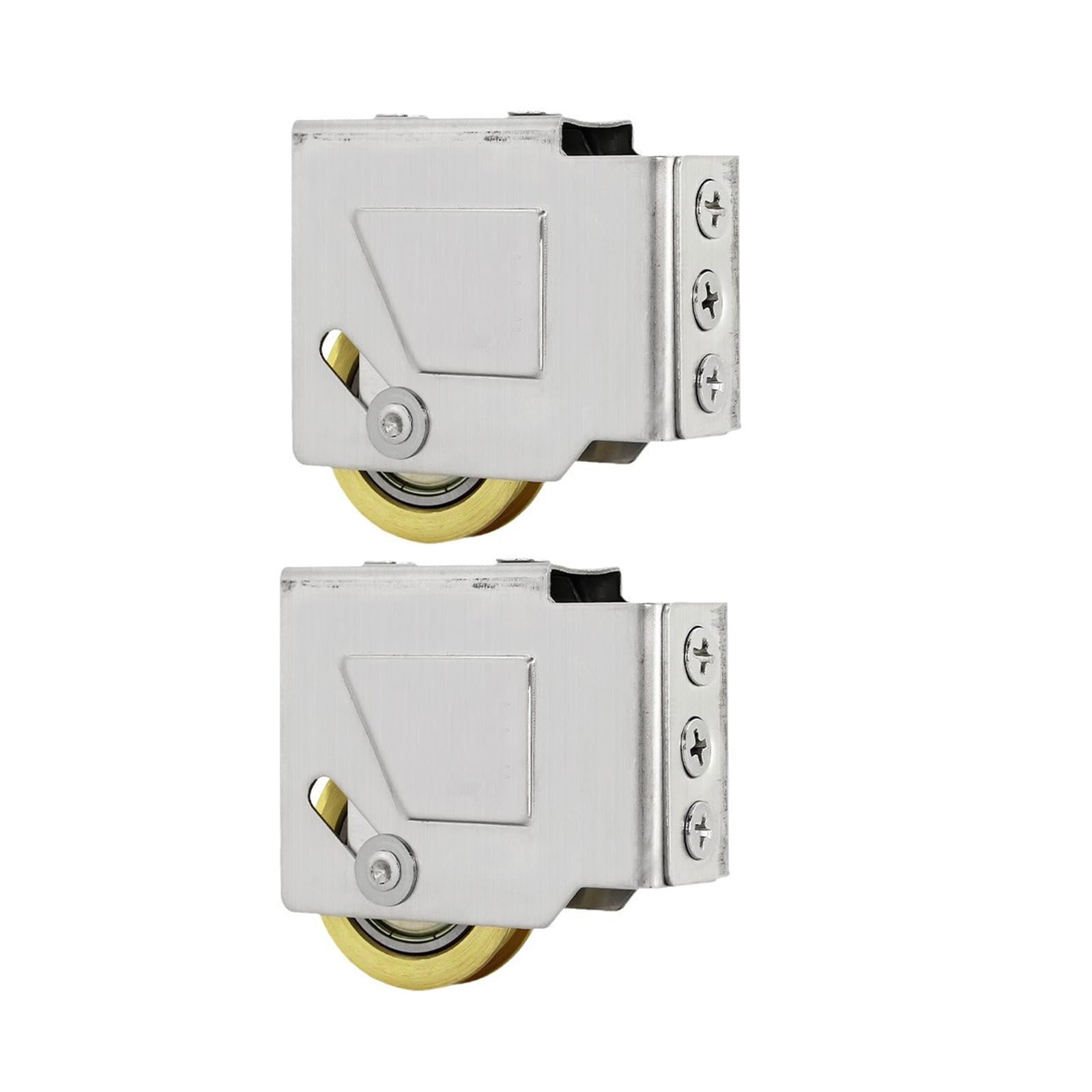 Buxuaaaa Multicolor Of 2 Sturdy Stainless Steel Double Brass Wheel Bearing Rollers For Enhances Sliding Door High Home Improvement