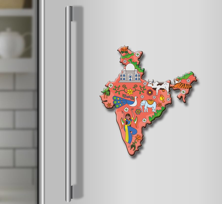 Yey Fridge Magnets Set for Home, Cafe, Kitchen & Office Decoration (Indian Illustration 2) 1