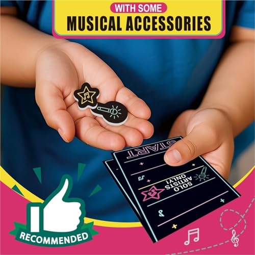 Official Grab the Mic – Family Karaoke Game, 8+ Year Olds, 2-10 Players - Board Game for Bad Singers with 250 Lyrics (125 Cards) for Hilarious Nights & Birthday Party, Kids Gift