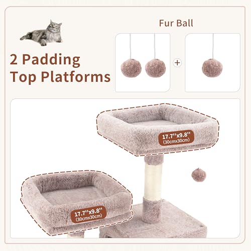 Image of Gitelsnour Cat Tree Tower Multi-Level with 2 Scratching Boards, GCT022MU