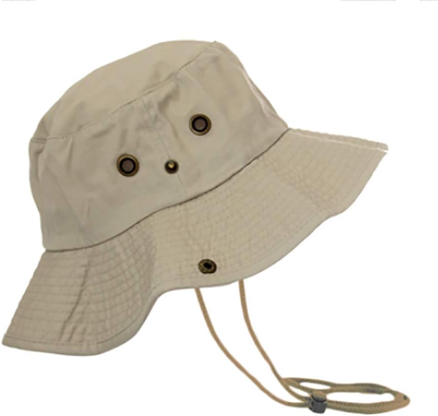 Newhattan Boonie Safari Bucket Hat Foldable Military Style Cap (Putty, L/XL)