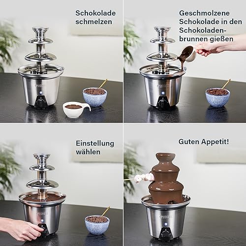 Princess Schokoladen Brunnen XL - 3 Ebenen, Warmhaltefunktion, PFOA Frei, 0,7 Liter, 90 Watt, 292998