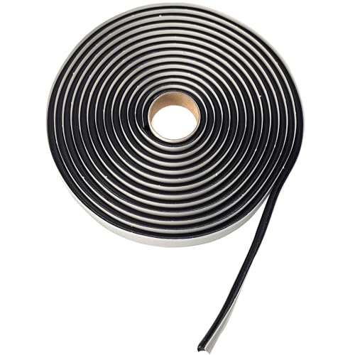 Cordón redondo de butilo negro, 8 mm x 6 m, cumple la norma profesional ISO 9001