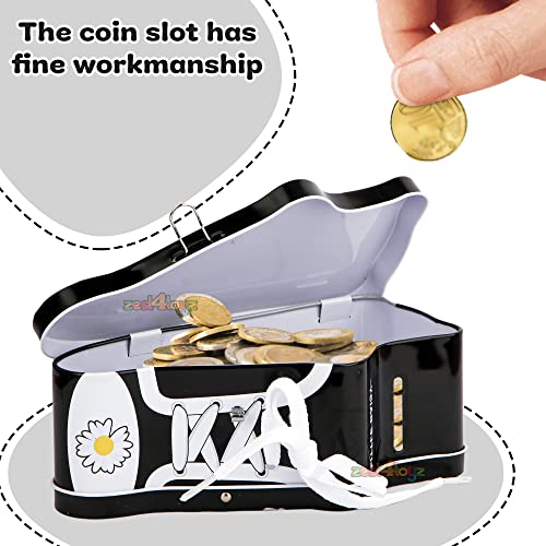 Image of Zest 4 Toyz Money Bank for Kids with Lock N Key Metal Piggy Bank Gullak Money Box Coin Bank Shoe Lace Activity Learning Toy Return Gifts