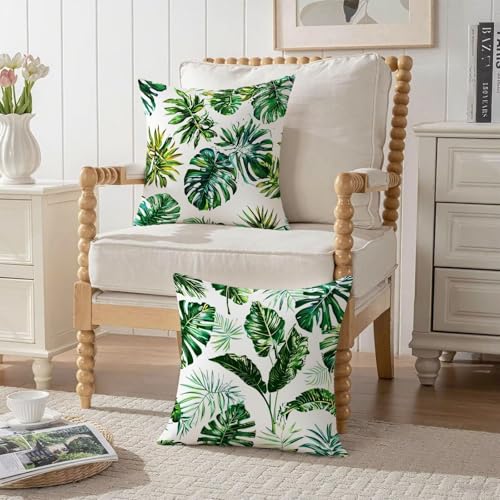Housse coussin 75x75cm imperméable en velours vert double face - 4