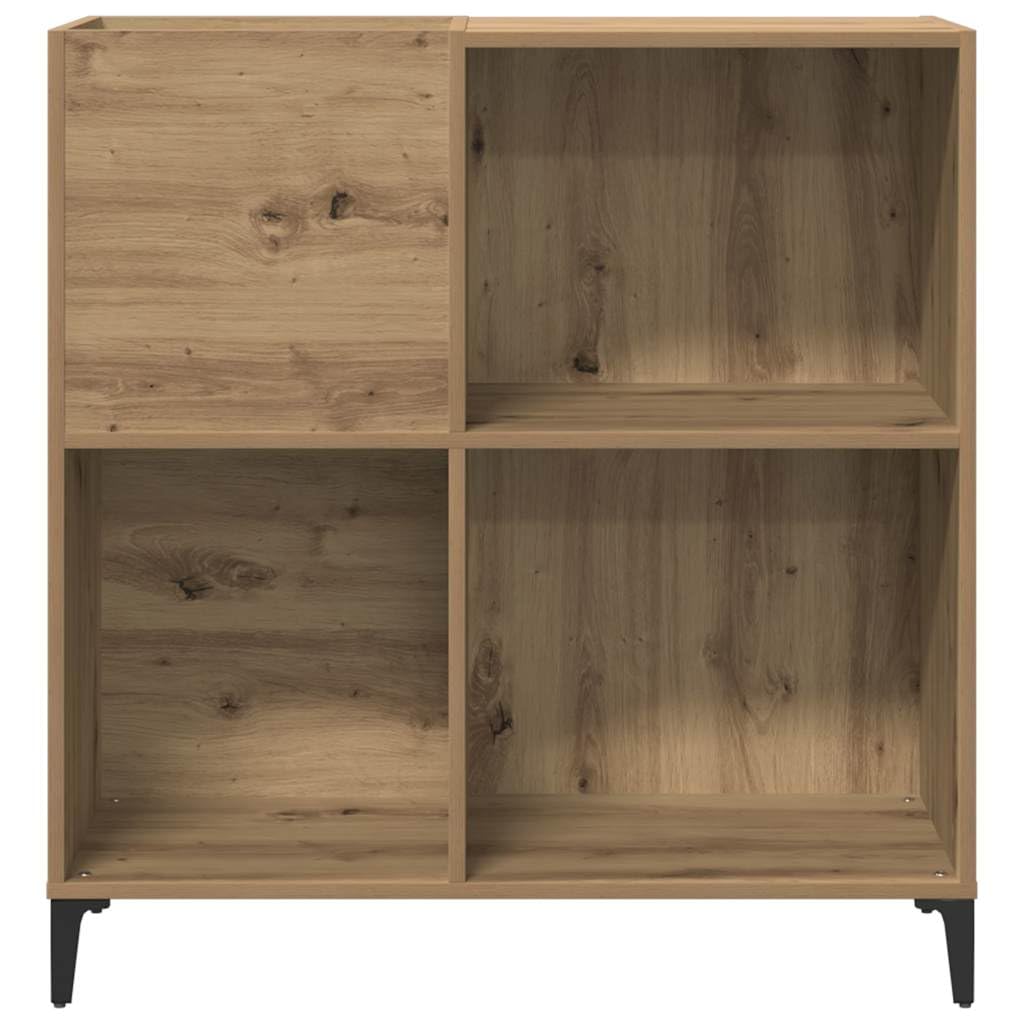 Générique Mobile a dischi in vinile legno di ingegneria, 84,5 x 38 x 89 cm, armadio portaoggetti per LP con piano robusto per giradischi, gambe in metallo stile industriale, vetrina