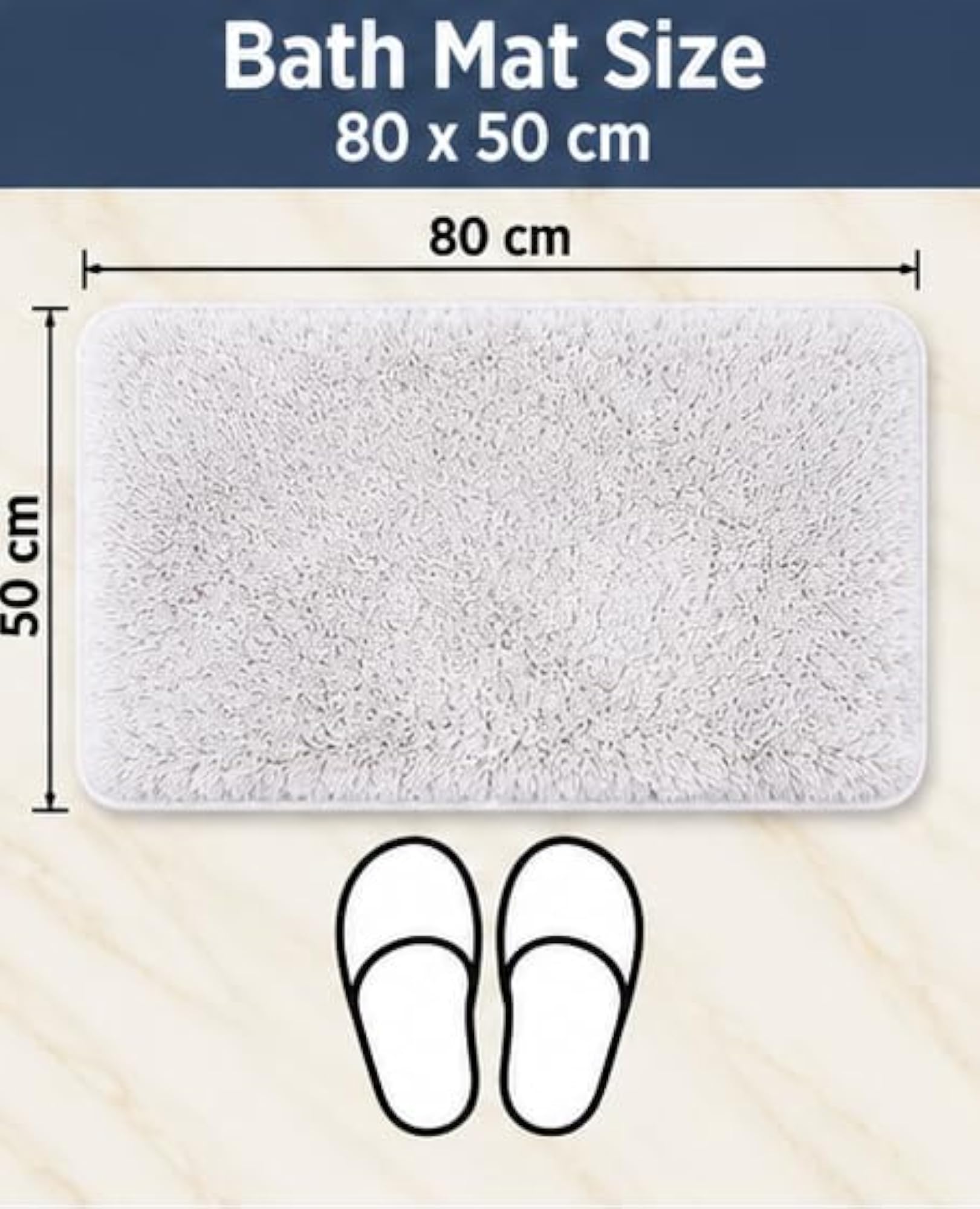 Microfiber Solid Rectangle Anti-Skid Bath Mat