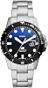 fossil blue watch for men quartz movement with stainless steel or leather strap