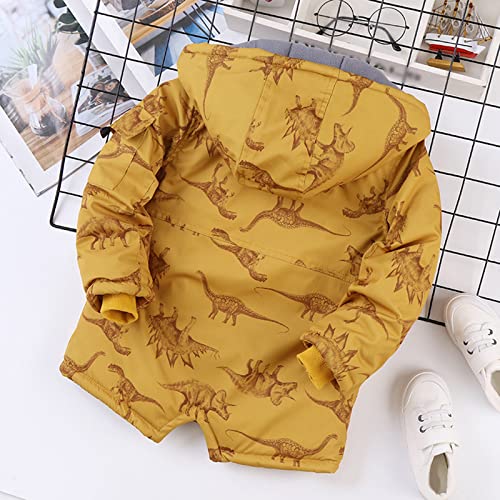 Kids Boys Girls Dinosaur Prints Coat Winter Thicken Jacket Warm Windproof Hooded Outerwear Children Girls Coat 6x 72