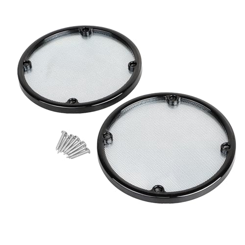 Image of 1 Pair Chrome+Black Rear Speaker Trim Grills Mesh Covers Compatible with 2006-2013 Harley Electra Glide Street Glide Ultra Classic