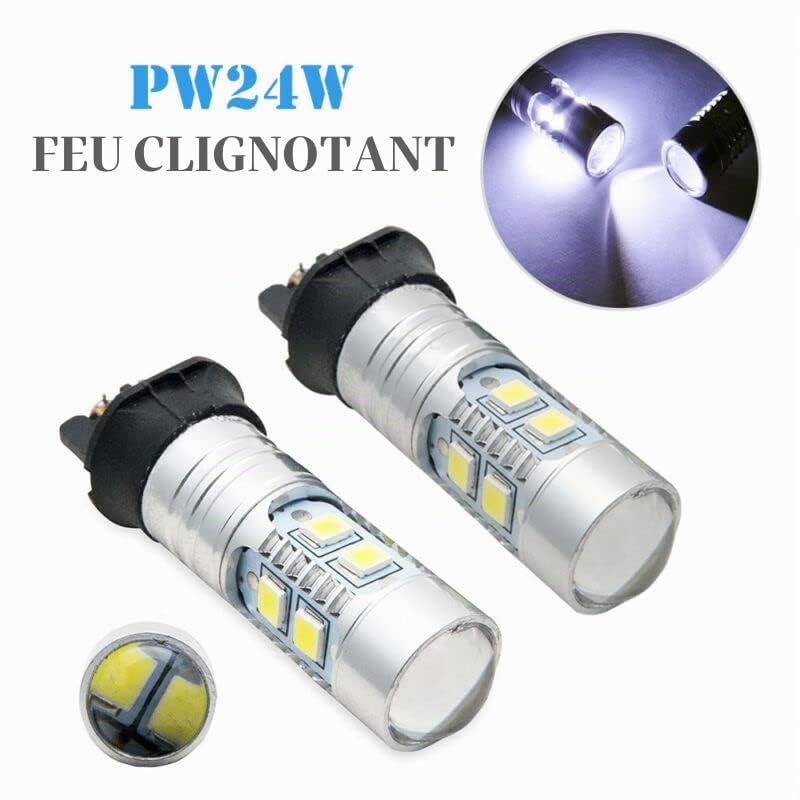 Lot de 2 ampoules LED clignotantes pour B-M-VV F34 F31 F30 Canbus, feux diurnes super lumineux DRL à économie d'énergie