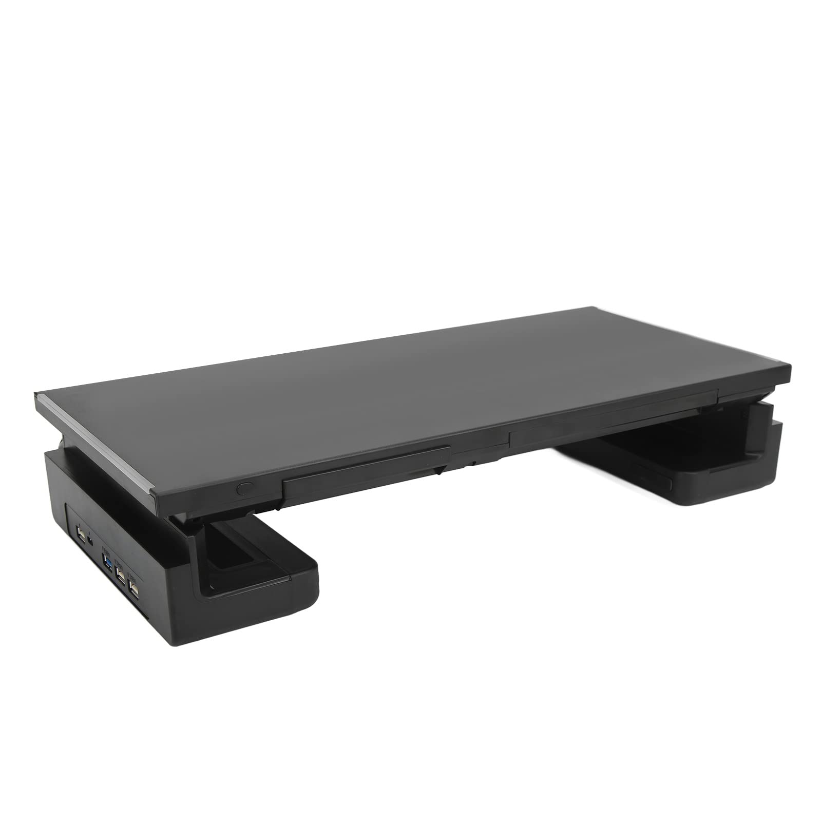 Supporto per Monitor per Computer, Supporto per Monitor Regolabile in Altezza a 3 Livelli, Organizer da Scrivania Pieghevole con Cassetto Portaoggetti Supporto per Telefono per