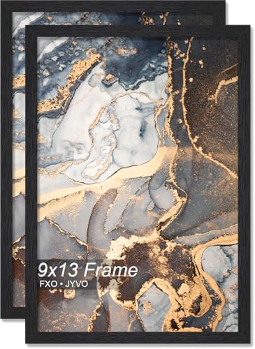 Fxojyvo 9x13 Picture Frame Set of 2 Black Engineered Wood Wall Hanging