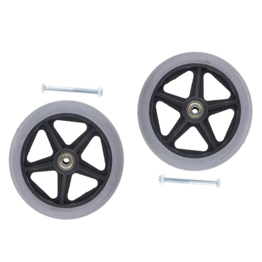 ANSNOW 1 Pair of Universalers for Wheelchairs, Anti-Slip Front Wheels 6 inch (15Cm), Replacement Wheel Accessories for Walkers Gray Black/a/6Inch