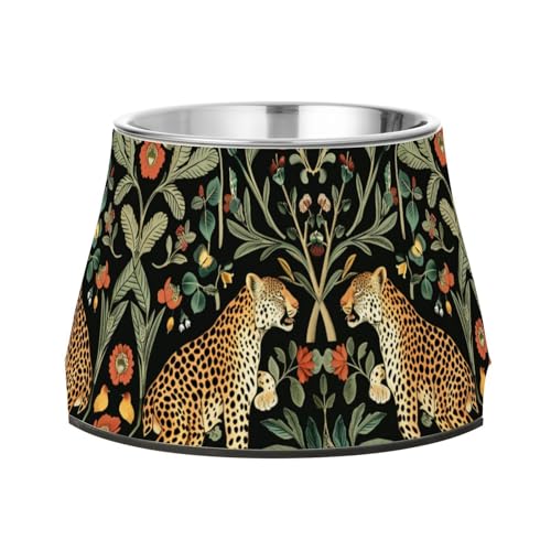 William Morris S Design Leopard Ciotole per cani antiscivolo in acciaio inox ciotola per animali domestici alimentazione lenta gatti alimentazione confortevole