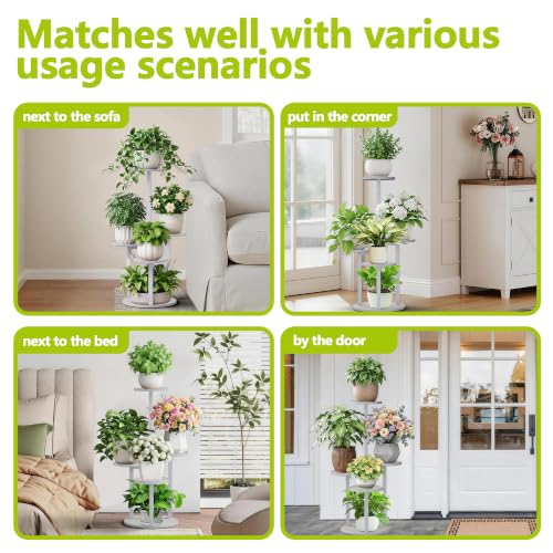 32" HETTHI 5-Tier Corner Plant Stand (White) - image 6