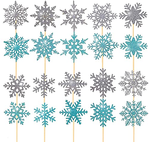 Frozen Castle Birthday Party Decoration Frozen Castle Cake Topper Snowflake Theme Cupcake Toppers For Winter Wonderland Christmas Party Supplies #TOP2
