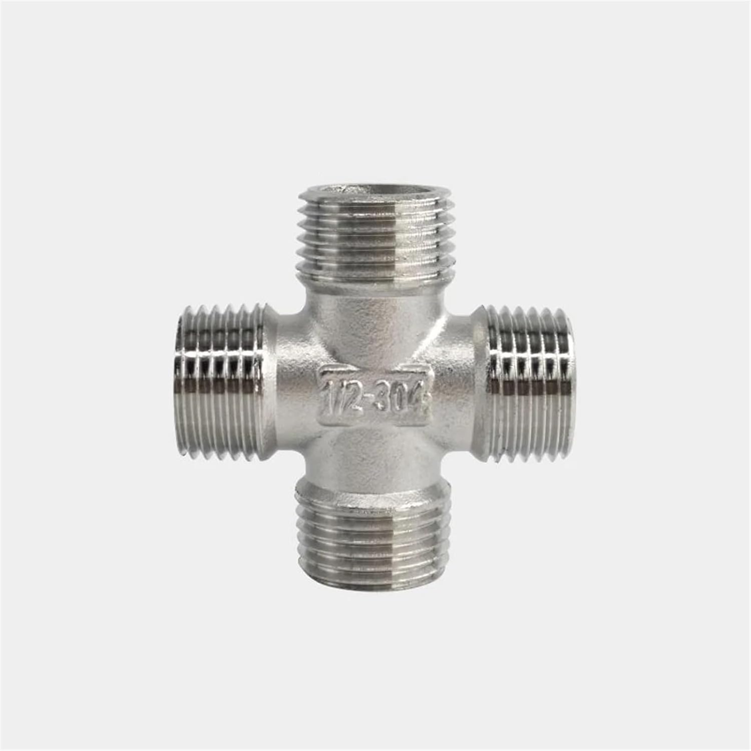 1/4" 3/8" 1/2" 3/4" 1" 1-1/4" 1-1/2" 2" BSPT Male Cross 4 Ways Splitter 304 Stainless Pipe Fitting Connector Wate Gas Fuel Oil(1")