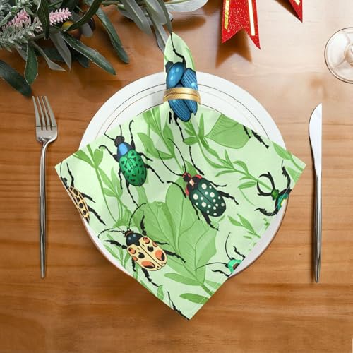 Servilletas de tela Kigai Beetles Leaves 20x20 pulgadas pack 4 miniatura 2