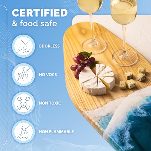 CRAFT RESIN 1 Gallon Crystal Clear Epoxy Resin Kit with Pumps - Food Safe & UV Resistant for DIY Art, Wood, Jewelry Making, Coasters, Mold Casting Resin Epoxy - Low Viscosity for Beginners & Pros