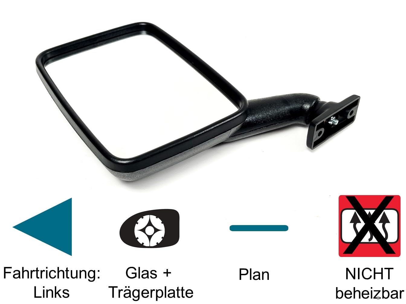Jeu De 2 Rétroviseurs Latéraux Gauche + Droit Pour VW T3 - Noir, Pliables Manuellement, Qualité Premium