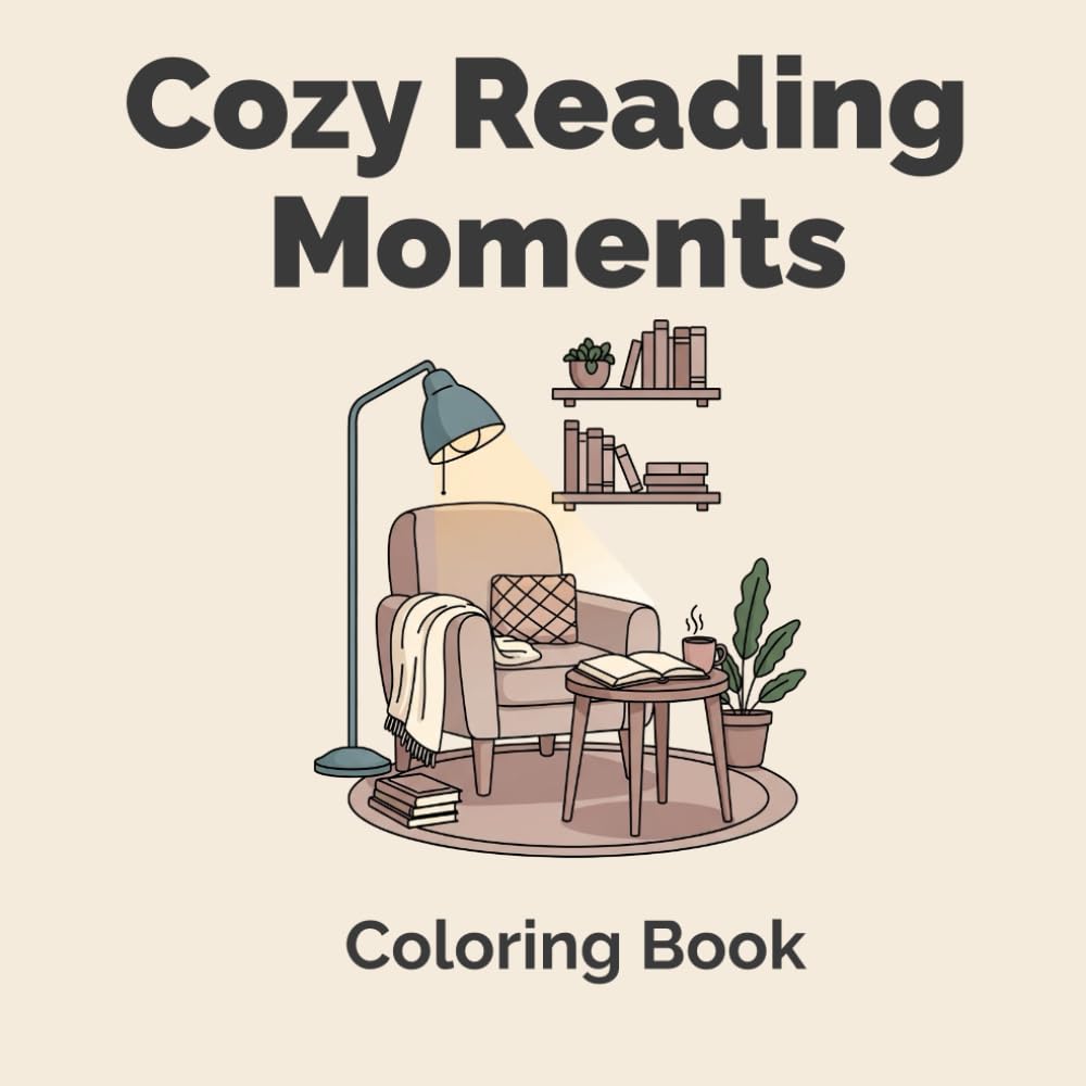 Cozy Reading Moments: A Relaxing Coloring Book for Peaceful, Cozy Spaces