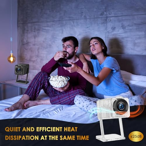 Projector with Wifi and Bluetooth,360° Rotatable,Mini Portable Projector 4K,Native 1080P Movie Projector,Netflix-Licensed,Auto Keystone,Supports IOS/Android/Windows/HDMI/TV/Phone,for Bedroom,Outdoor